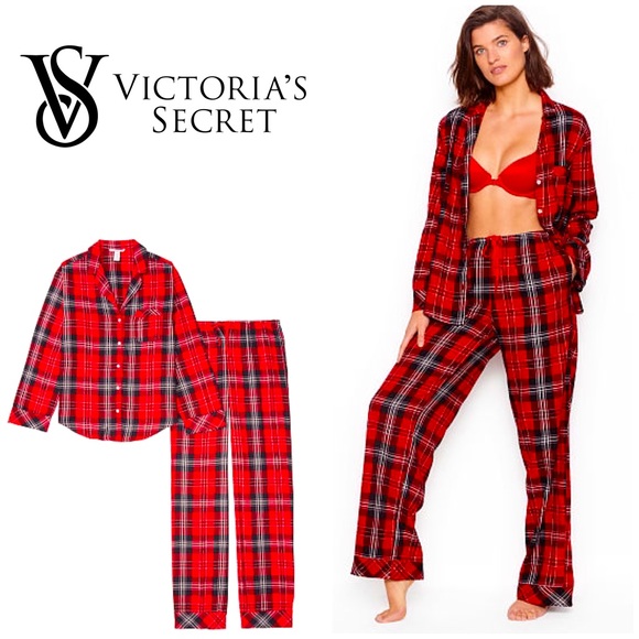 PINK Victoria's Secret Other - Victoria’s Secret flannel red plaid pajamas set
